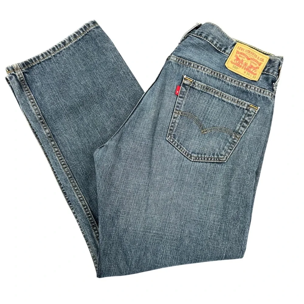 Levis 569 Loose Straight Leg Jeans Mens 36x32 Blue Denim Relaxed Fit Pants
